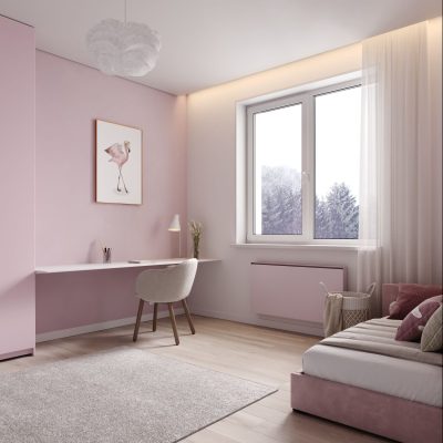 The state-of-the-art heat pump radiator provides efficient heating and cooling via Welborne's water source heat network